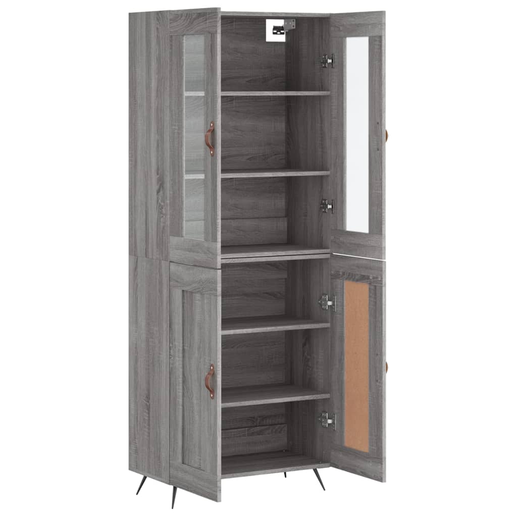 Aparador Alto Madera Contrachapada Gris Sonoma 69,5x34x180 Cm_3