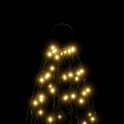 Vidaxl Árbol De Navidad En Asta De Bandera 200 Led Blanco Cálido 180cm_4