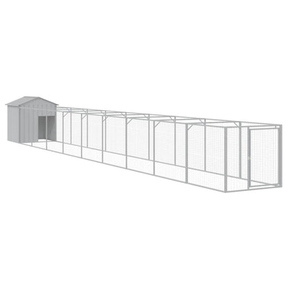 Vidaxl Caseta Perro Tejado Acero Galvanizado Gris Claro 117x1017x123cm_0