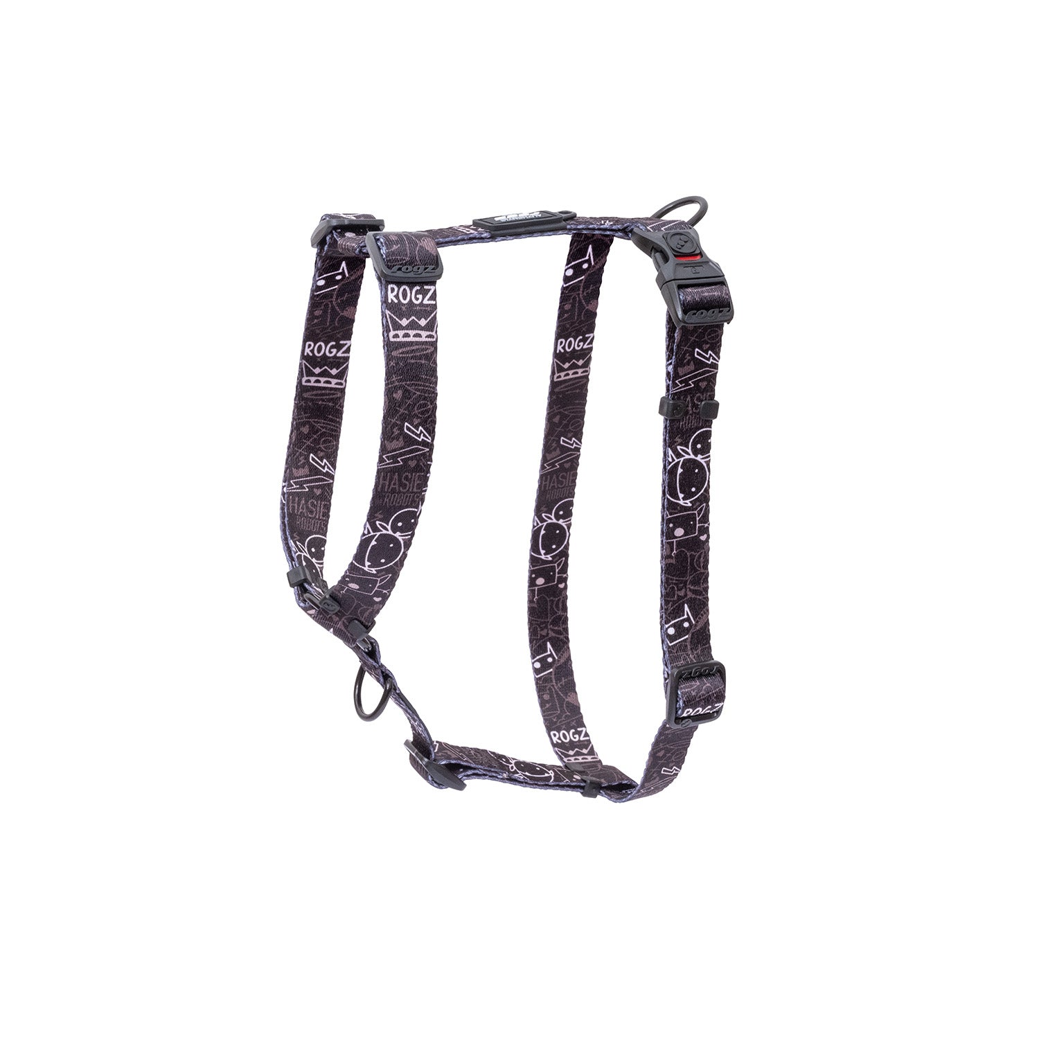 Arnés Para Perro, Modelo Fusion De Rogz, Estampado Graffiti Negro. Talla L (21-40kg)_0