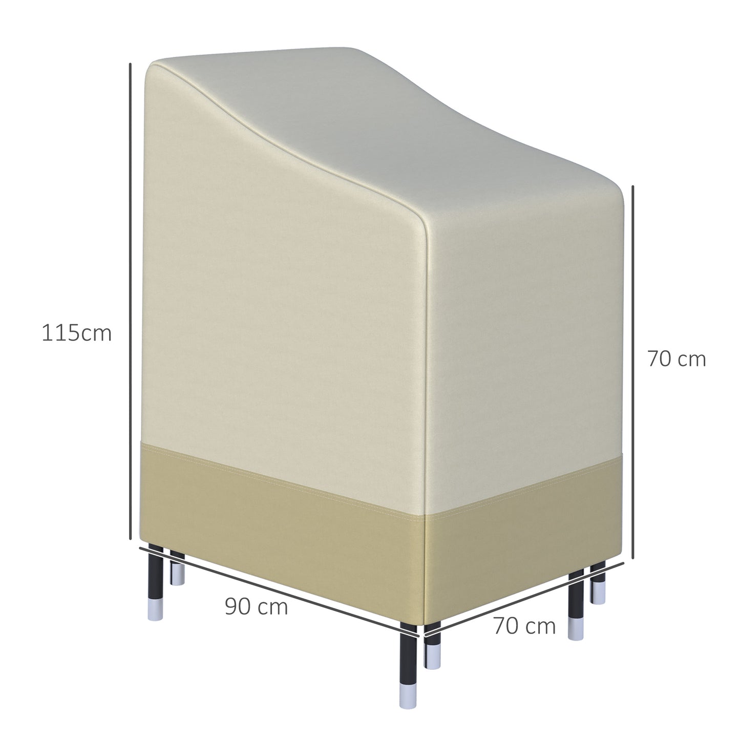 Outsunny Funda Para Sillas Apilables 90x70x115 Cm Impermeable Oxford 600d Beige_2