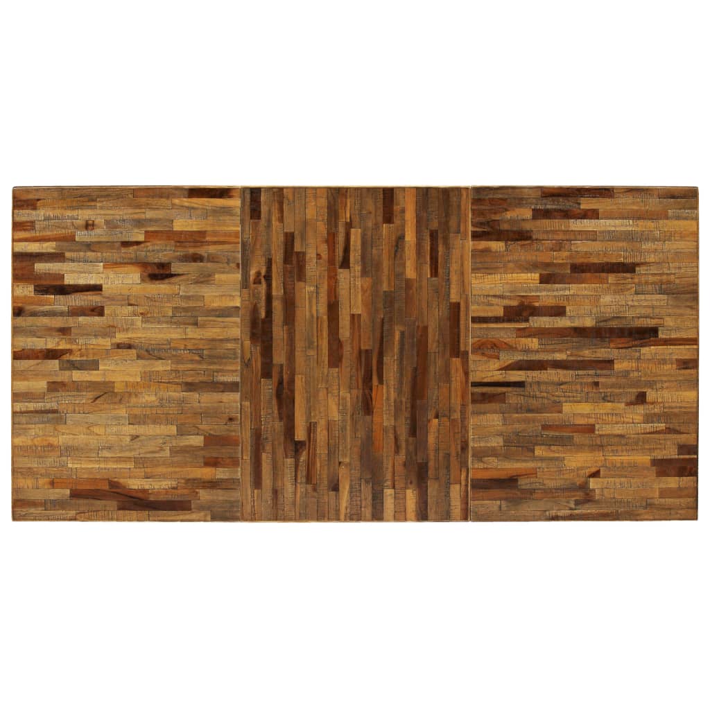 Mesa De Comedor De Teca Reciclada Y Acero 180x90x76 Cm_1