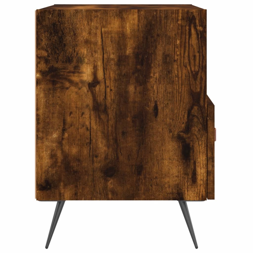 Mesita De Noche Madera Ingeniería Roble Ahumado 40x35x47,5 Cm_3