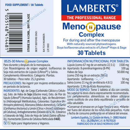 Complexo de Menopausa Lamberts 30 comprimidos
