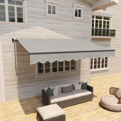 Outsunny Toldo Manual Retráctil 360x220 Cm Protección Uv30+ Gris_3