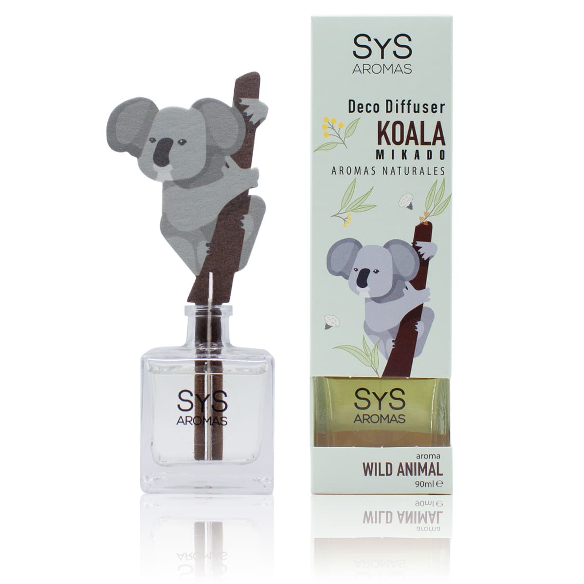 Difusor de Varillas Koala Wild Animal 90 ml | Aroma Fresco y Natural | Mikado Decorativo | Ambiente Infantil_0