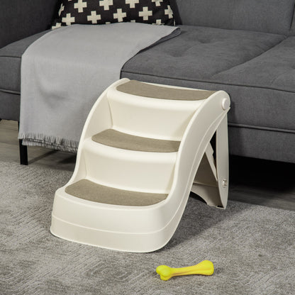 Pawhut Escalera Para Perros Plegable Con Alfombras Antideslizantes 49x38x38 Cm_1