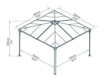Gazebo Gazebo Palermo alumínio 360x360 Canopia da Palram