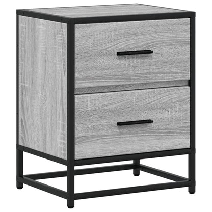 Mesita De Noche Madera De Ingeniería Gris Sonoma 40x31x50 Cm_0