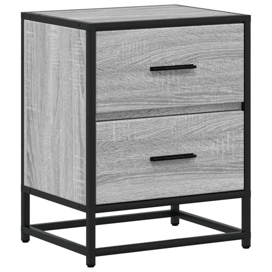 Mesita De Noche Madera De Ingeniería Gris Sonoma 40x31x50 Cm_0