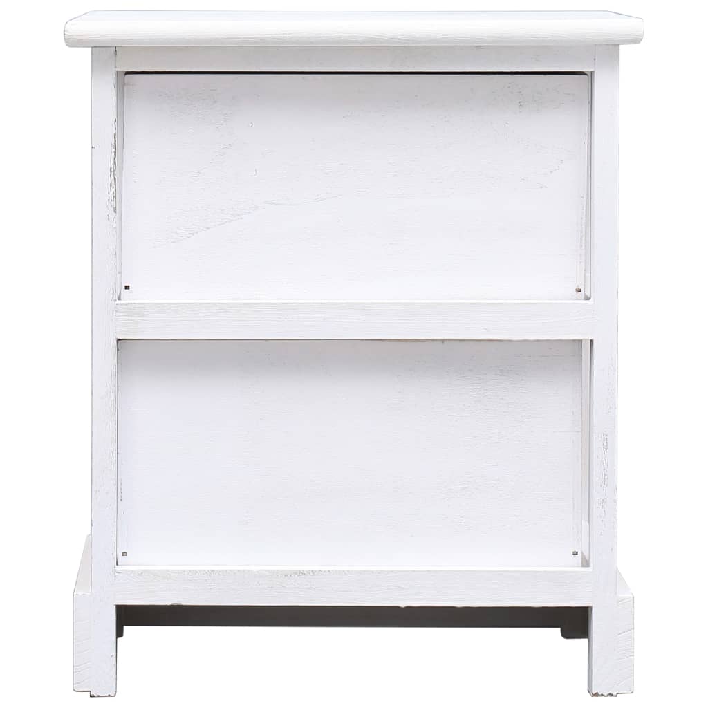 Mesitas De Noche 2 Uds Madera De Paulownia Blanco 38x28x45 Cm_2