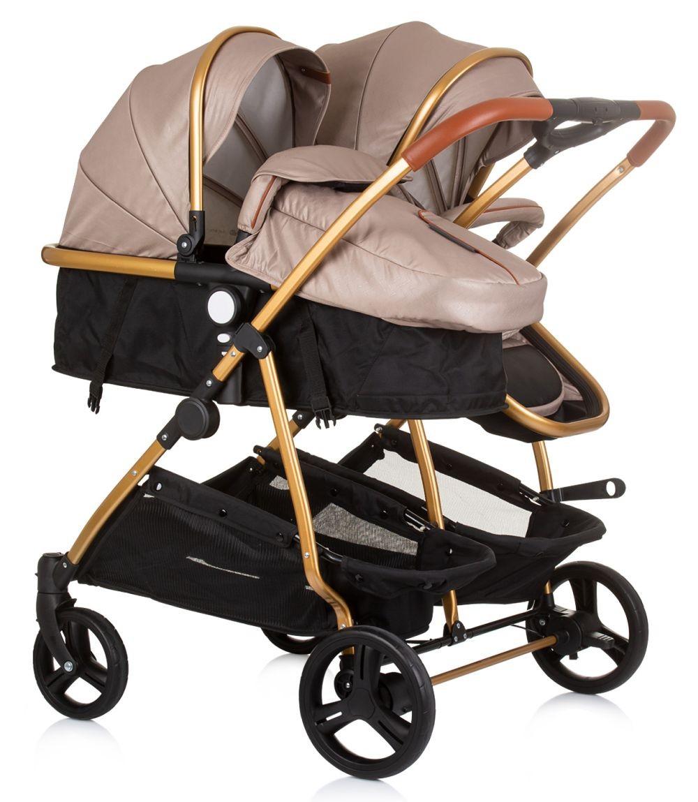 Carrito De Bebé Gemelar Dúo Smart Con 2 Grupo 0+ Golden Beige_1