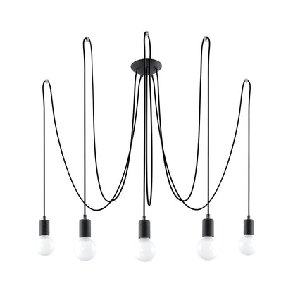Lámpara Suspendida Edison 5 Negro, E27_1