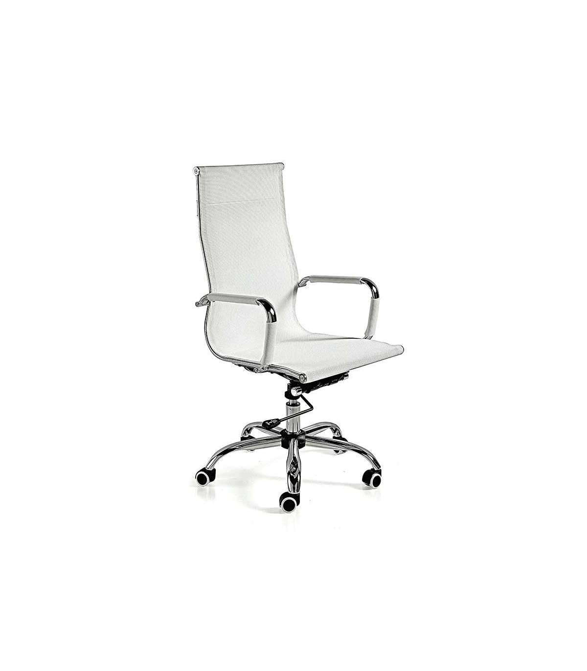 Silla Despacho Giratoria Elevable Acabado Blanco, 60 Cm(ancho) 108-115 Cm(altura) 66cm(fon_0