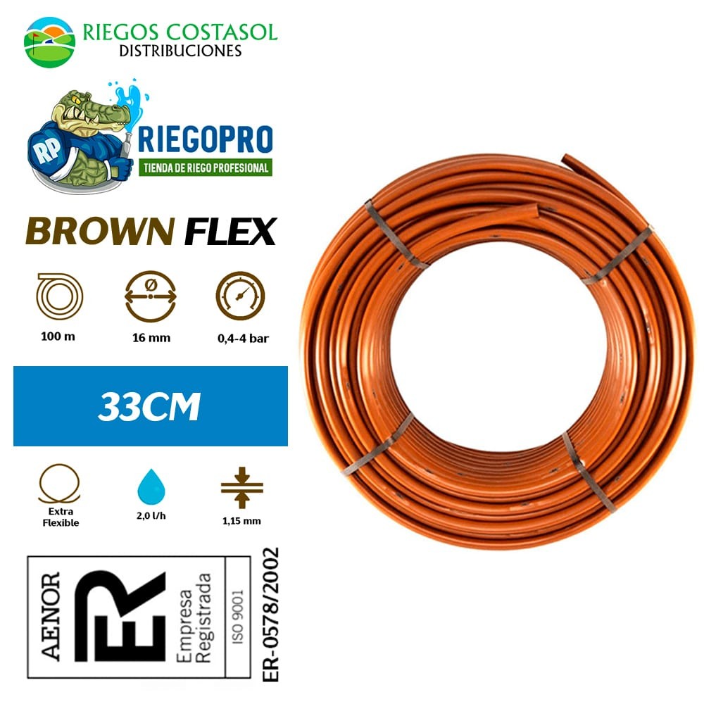 Tuberí­a Autocompensante Marrón A 33cm 100 Metros. Brownflex._0