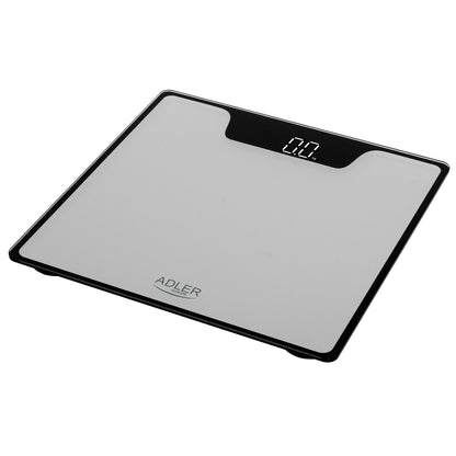 Báscula De Baño Digital Alta Precisión 180kg, Pantalla Led Apagado Automático, Vidrio Templado Adler Ad8174s Plata_0