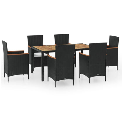 Vidaxl Set De Comedor De Jardín 7 Piezas Y Cojines Ratán Sintético_0