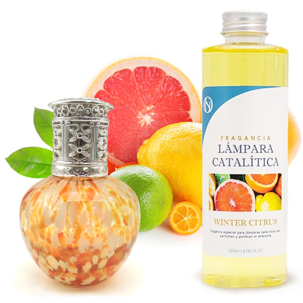 Lámpara Catalítica Drops Orange + Aroma Winter Citrus 500ml - Elimina Olores, Perfuma Y Mejora La Calidad Del Aire_0