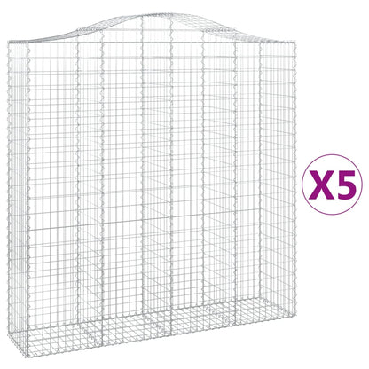 Cestas De Gaviones 5 Uds Forma De Arco Hierro 200x50x200/220 Cm_0