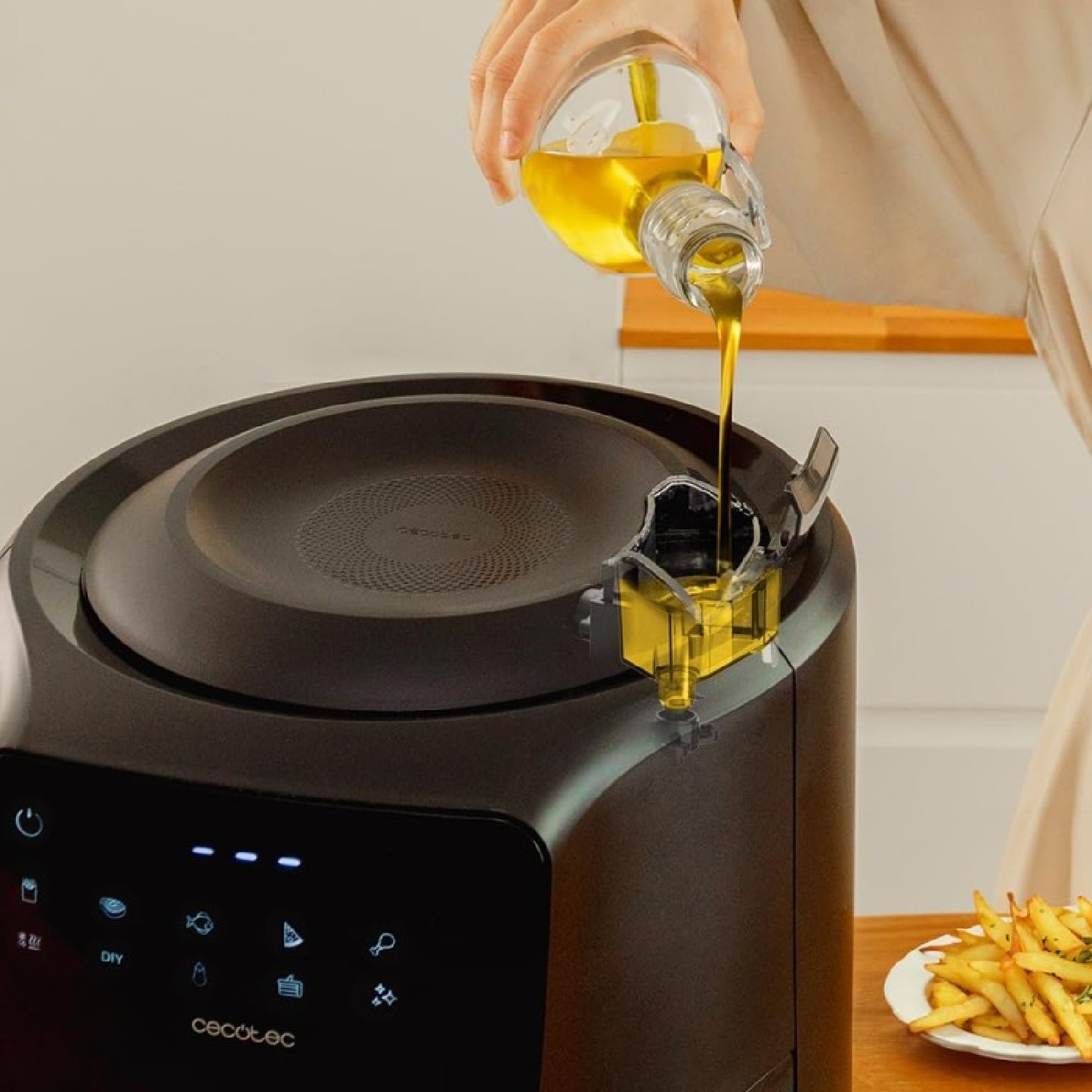 Freidora De Aire Sin Aceite De 5,5 L Cecofry Rain Pack. Air Fryer Con Accesorios. 1550 W, Spray De Aceite Incorporado, Pulverización Automática Y Ma_1