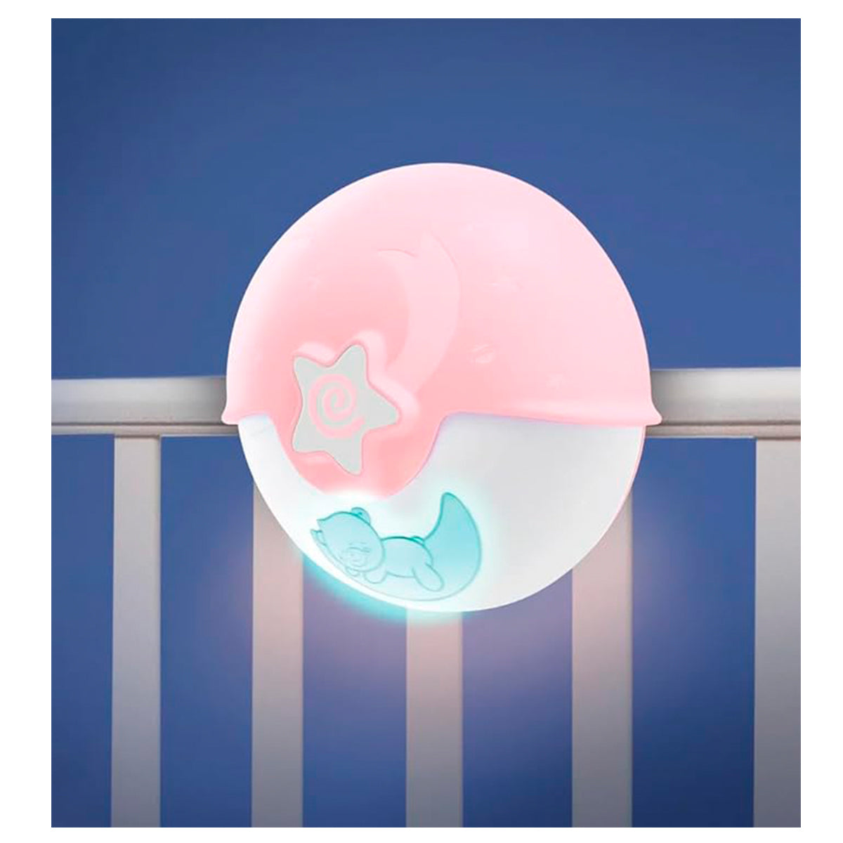 Infantino Luz Evolutiva Nocturna, Clip Para Cuna, Proyector De Estrella Y Luz De Mesa Con Melodías Y Sonidos, Rosa_1