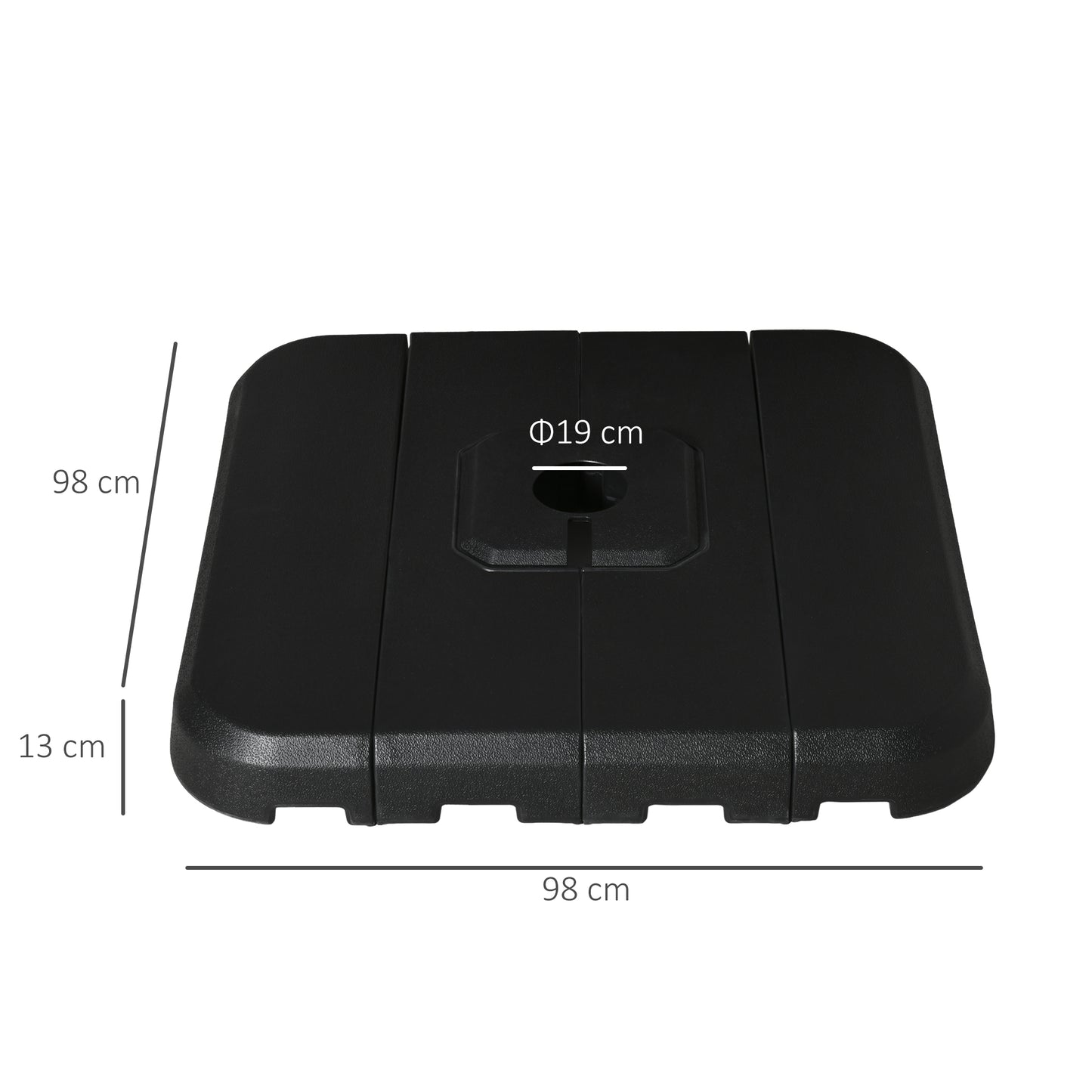 Outsunny Base De Sombrilla De 4 Piezas Rellenable De Agua 90 Kg O Arena 130 Kg_2
