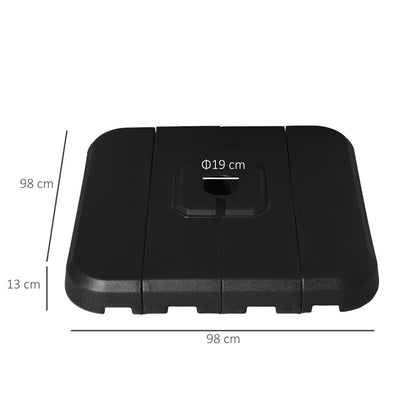 Outsunny Base De Sombrilla De 4 Piezas Rellenable De Agua 90 Kg O Arena 130 Kg_2
