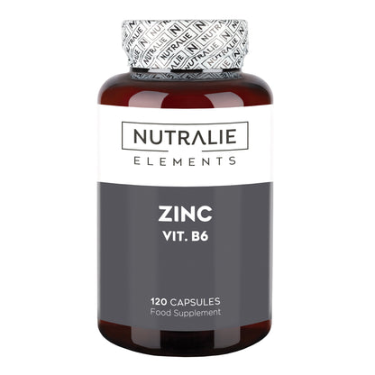 Nutralie Zinco com Vitamina B6 Pele Acne Cabelo Vegan 120 Cápsulas