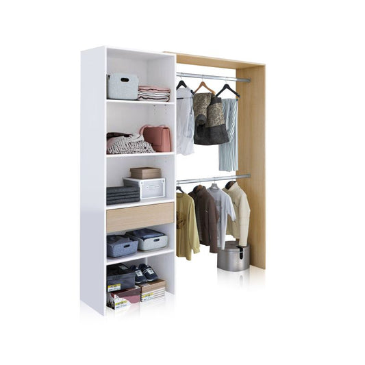 Armario Vestidor Melamina, Blanco Artik, X 187 X 40cm_0