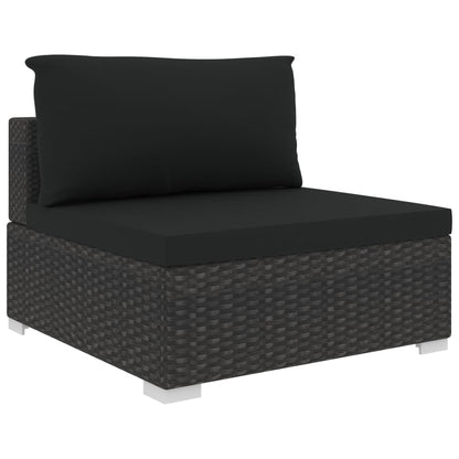 Vidaxl Set Muebles De Jardín 13 Piezas Y Cojines Ratán Sintético Negro_5