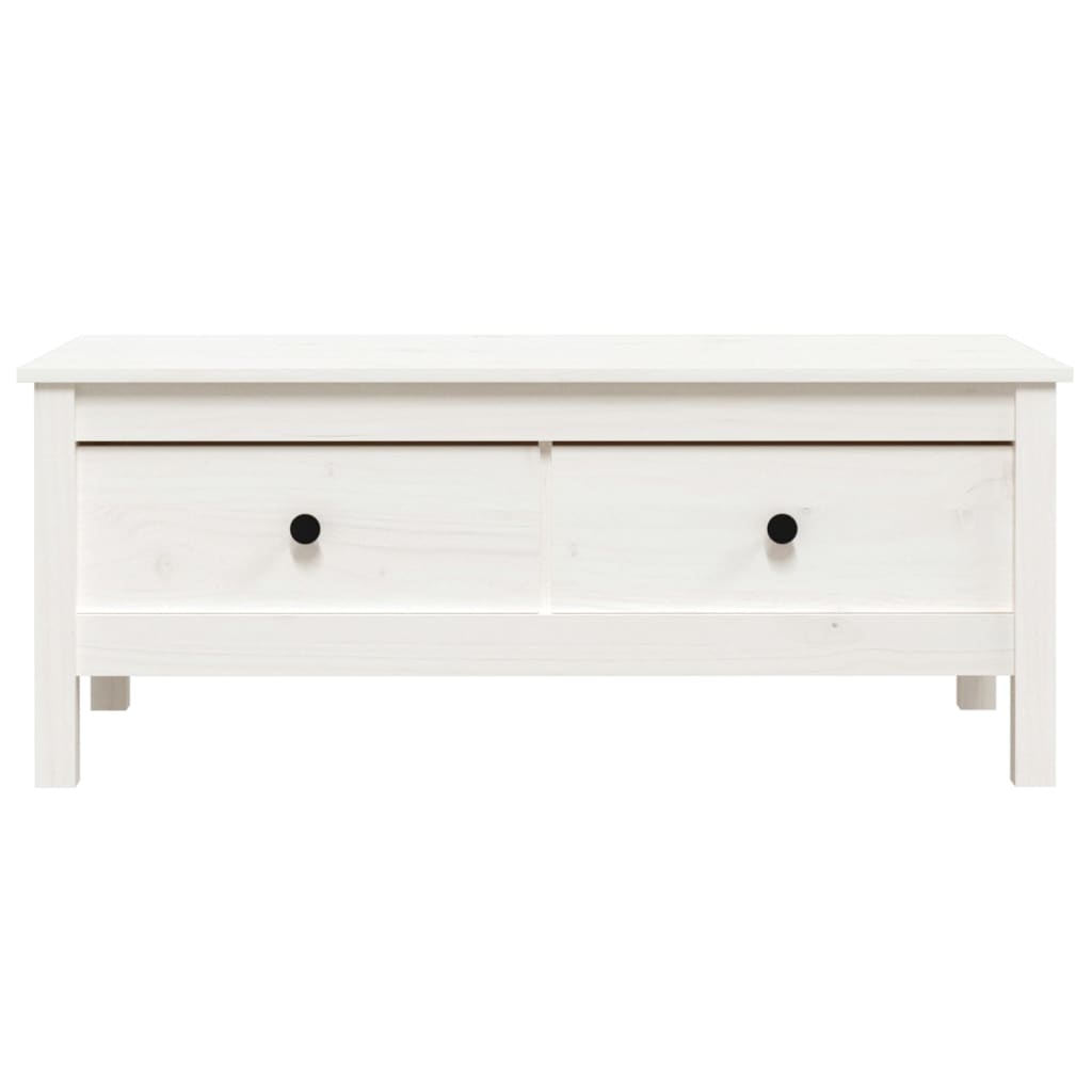 Mesa De Centro De Madera Maciza De Pino Blanco 100x50x40 Cm_4