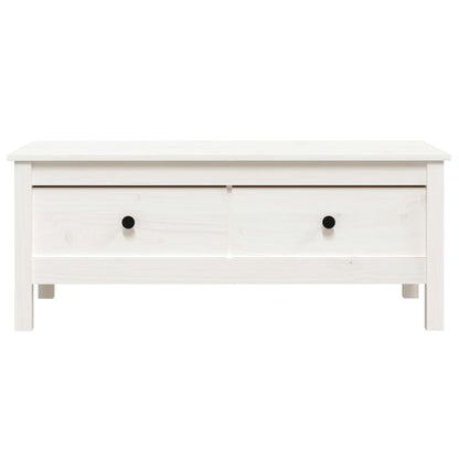 Mesa De Centro De Madera Maciza De Pino Blanco 100x50x40 Cm_4