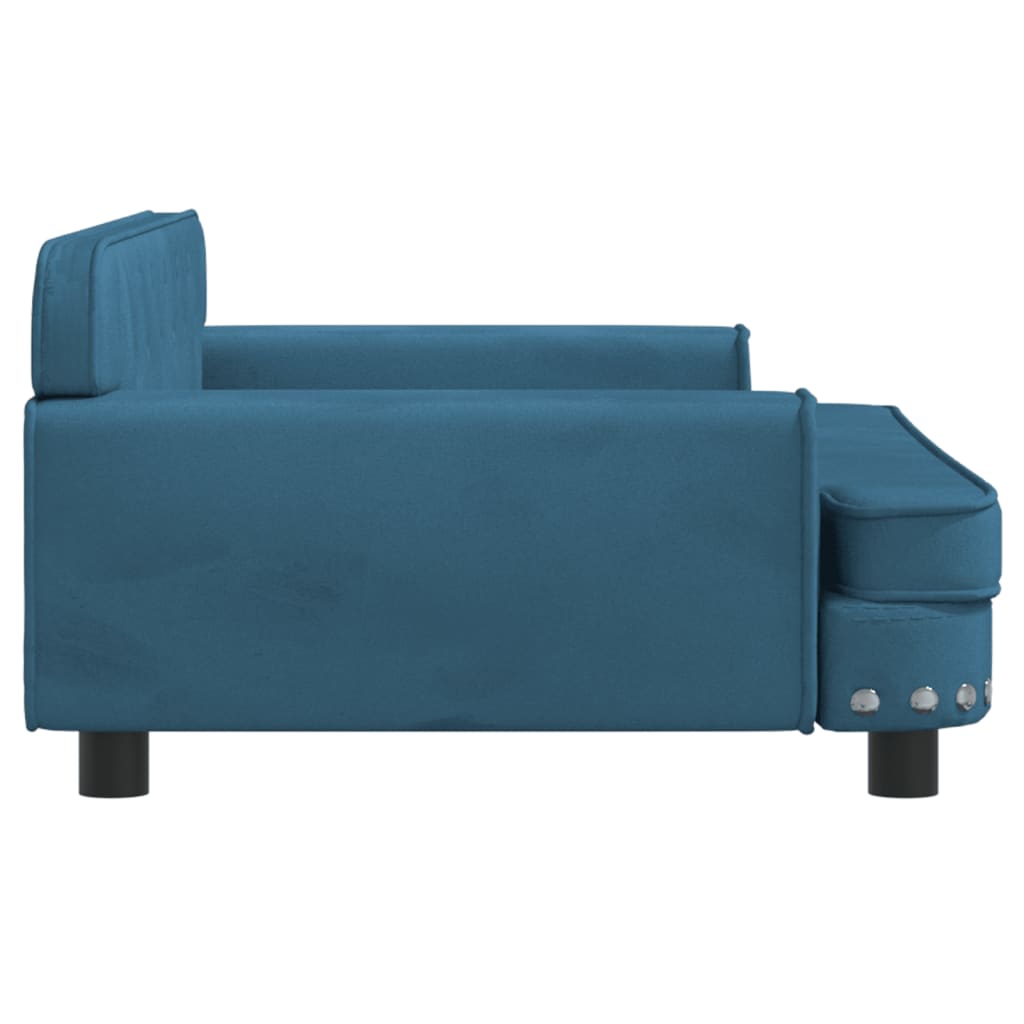 Cama Para Perros De Terciopelo Azul 90x53x30 Cm / Vetonek_4