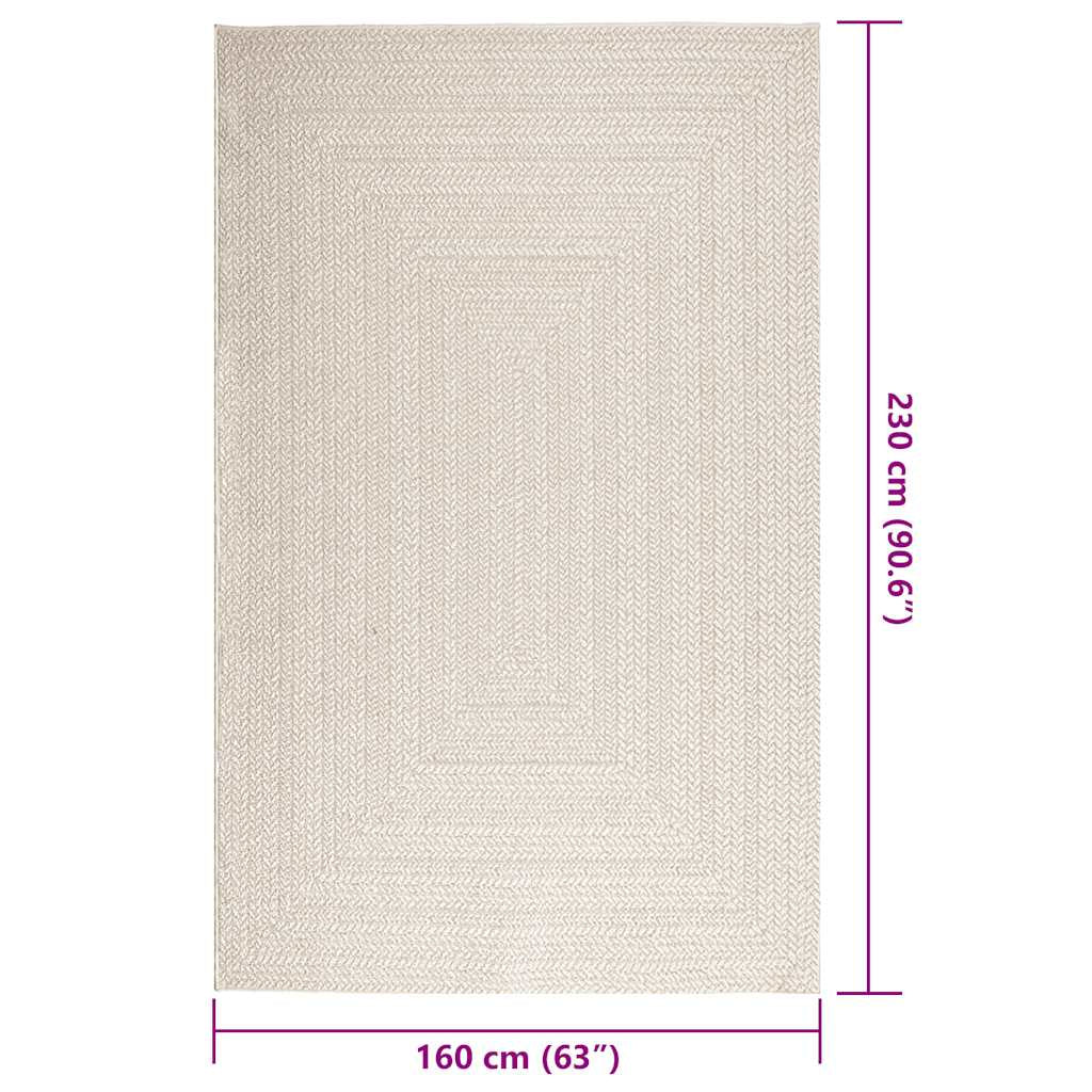 Vidaxl Alfombra Zizur Apariencia Yute Interior Exterior Crema_2
