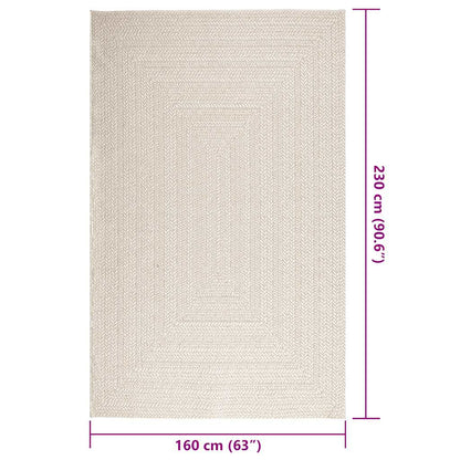 Vidaxl Alfombra Zizur Apariencia Yute Interior Exterior Crema_2