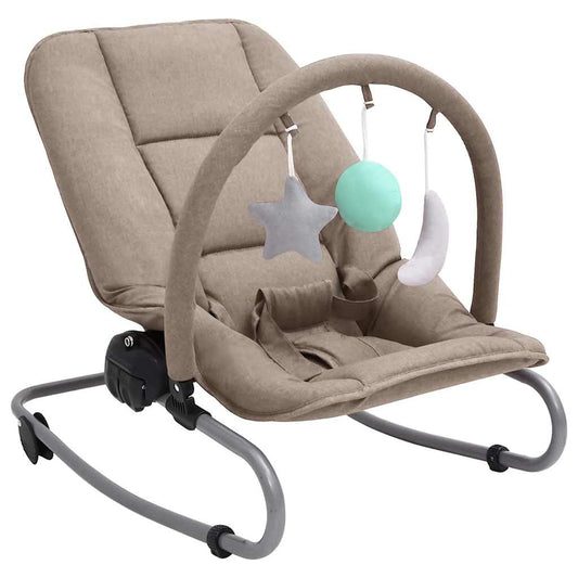 Vidaxl Hamaca Mecedora Para Bebés De Acero Gris Taupe_0