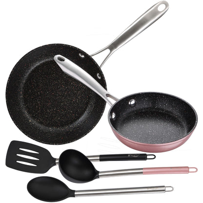 Set Sartenes 16x4.0 Y 20x5.0 Cm Aluminio Forjado, Aptas Para Inducción, Con Juego 3 Utensilios De Cocina Nylon San Ignacio Vita_0