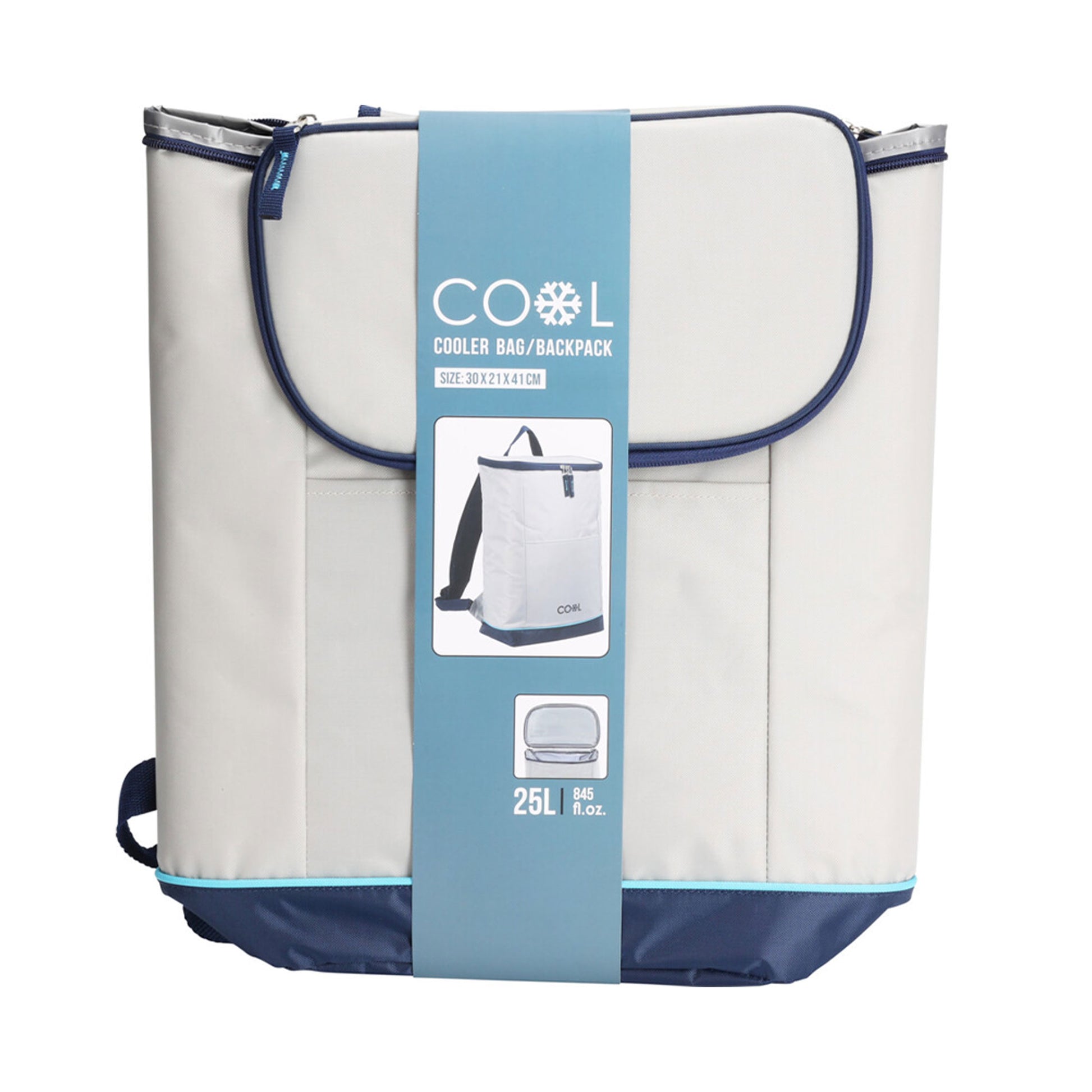 Well Home Mochila Cooler Bag 25 Litros En Poliéster 420d Con Ribete En Azul Neón_4