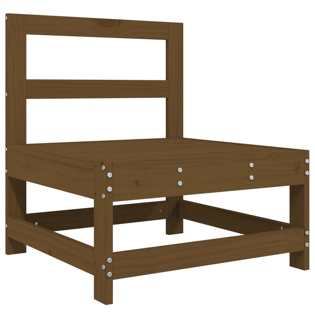 Vidaxl Juego De Muebles Jardín 7 Pzas Madera Maciza Pino Marrón Miel_3