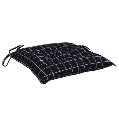 Vidaxl Cojines Para Silla 6 Uds Tela A Cuadros Negro 40x40x7 Cm_3