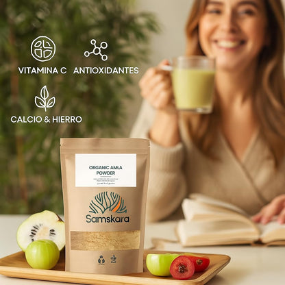 Amla En Polvo Bio | Samskara | Para Cabello Y Piel | Fuente Natural De Vitamina C, Colágeno Y Calcio - 500g_3