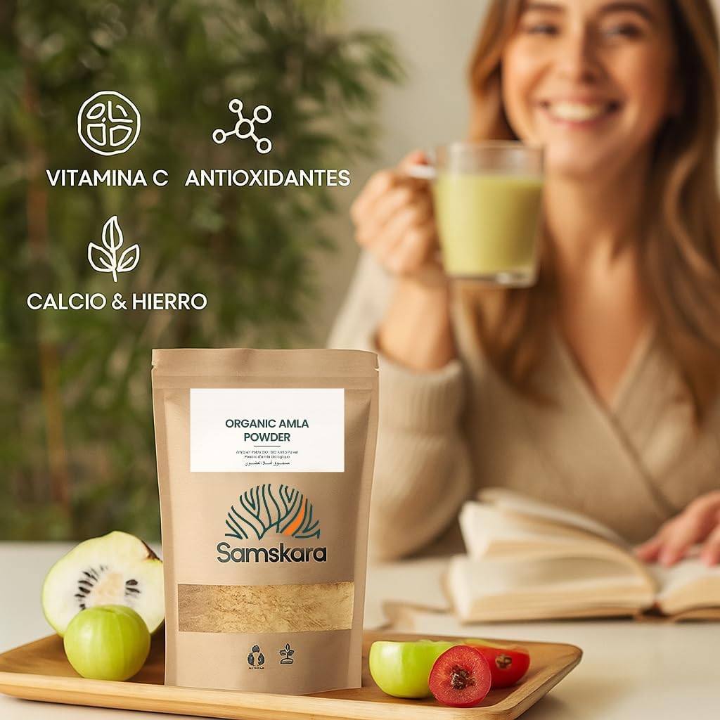 Amla En Polvo Bio | Samskara | Para Cabello Y Piel | Fuente Natural De Vitamina C, Colágeno Y Calcio - 1kg_3
