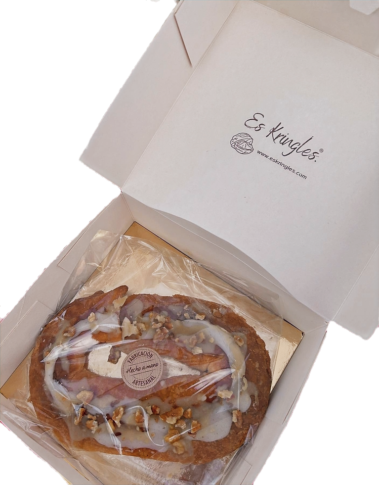 Postre de nueces kringle (Es Kringles) con caramelo a la sal y glaseado- 250-300 g_0