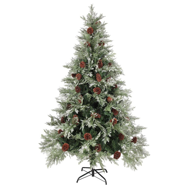 Vidaxl Árbol De Navidad Con Luces Y Piñas Pvc Pe Verde 120 Cm_1