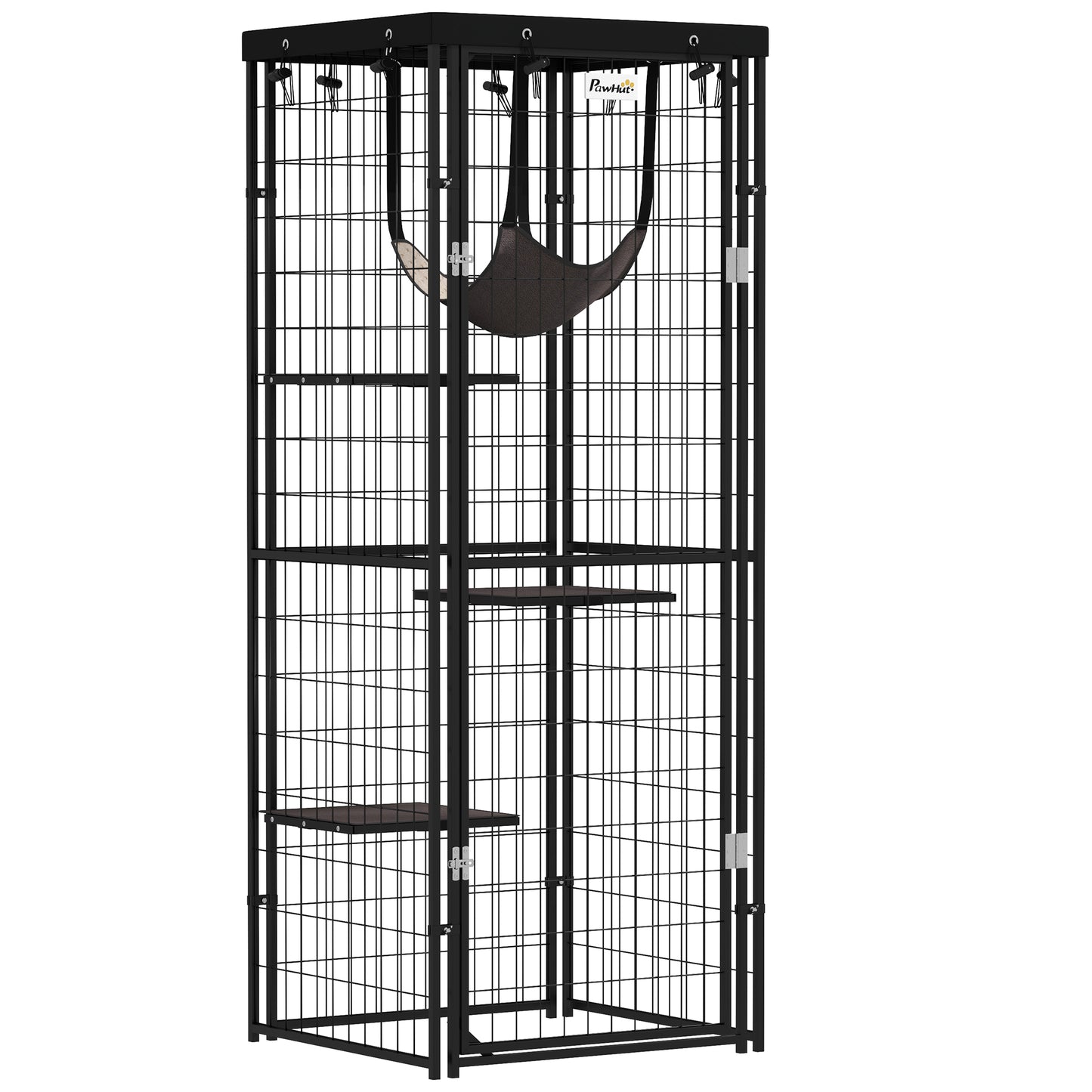 Pawhut Jaula Para Gatos Para Exterior E Interior Con Cubierta Impermeable Negro_0