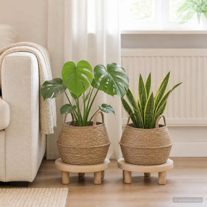 Maceta Con Asas 2 Uds. Natural Ø 45 X 36 Cm 100% Hierba Marina_1