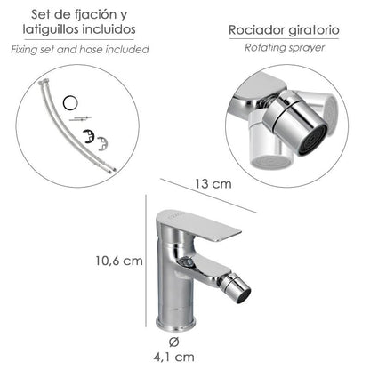 Monomando Bide Hamburgo Grifo Baño, Grifo Encimera, Grifo Cocina, Grifo Mezclador. Cartucho Ceramico Ø 35 Mm.