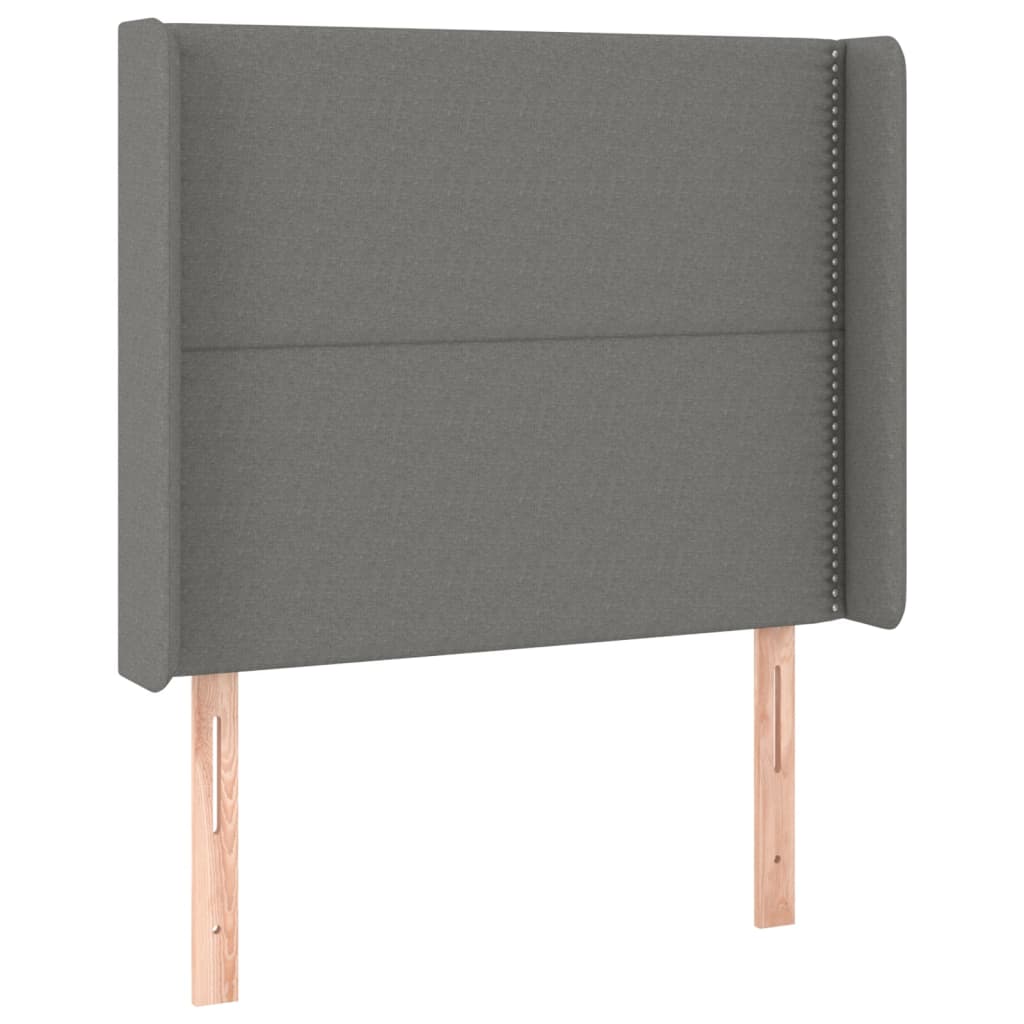 Cama Box Spring Colchón Y Luces Led Tela Gris Oscuro 90x190 Cm / Vetonek_3