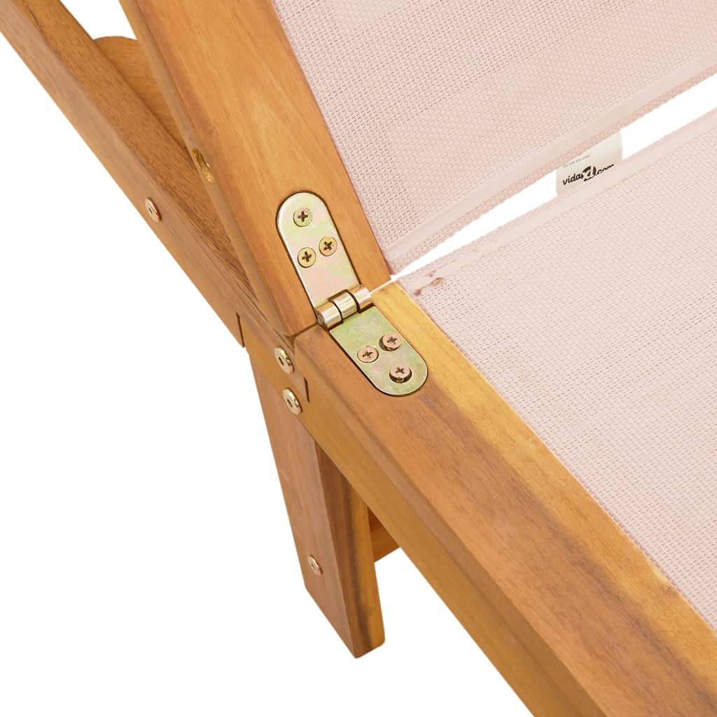 Tumbona De Madera Maciza De Acacia Y Textileno Crema / Vetonek_2