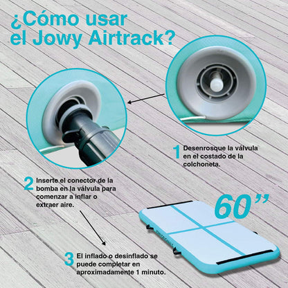 Jowy Airtrack 300x100x10cm Colchoneta Inflable, Color Azul_4